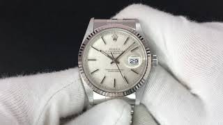 Rolex 16014 Datejust Oyster Perpetual Silver Linen Dial 1984 [upl. by Eddana]