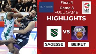 Sagesse Vs Beirut Full Game Highlights Final 4 Game 3 20232024 [upl. by Nerrol]