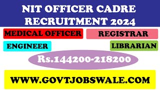 NITJ Officer Cadre Posts Recruitment 2024 [upl. by Imer276]