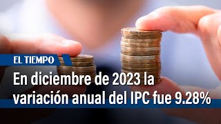 En diciembre de 2023 la variación anual del IPC fue 928  El Tiempo [upl. by Leuams329]