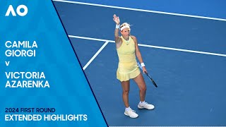 Camila Giorgi v Victoria Azarenka Extended Highlights  Australian Open 2024 First Round [upl. by Gemperle]