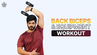 Back amp Biceps Cardio Workout Cardio Strength Training Workout l Equipment Workout cultofficial [upl. by Idroj]