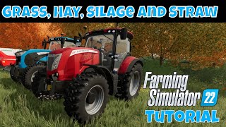 All You Need to Know About Grass Hay Silage and Straw  A Farming Simulator 22 Tutorial [upl. by Lochner106]