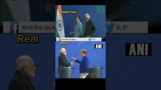 Merkel and Modi handshake politics handshake amazing power edit fun [upl. by Dnanidref]