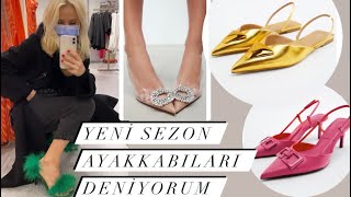 YENİ SEZON AYAKKABI VE SANDALET MODELLERİZARAMANGOSTRADİVARİUSZARA TRY ON HAUL SHOES [upl. by Eshelman]