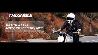 TRIANGLE Open Face Motorcycle Helmet with Clear Visor [upl. by Kerman]