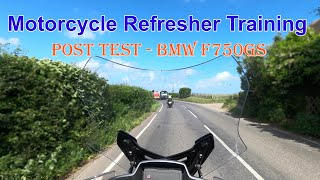 Motorcycle Refresher Training  Post Test  BMW F750GS [upl. by Audwen]