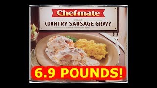 6 lb 9 oz Can of Sausage Gravy  WHAT ARE WE EATING The Wolfe Pit [upl. by Granthem]