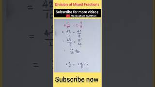 Division of Mixed fraction  bhinn ka bhag shorts short [upl. by Winnah]