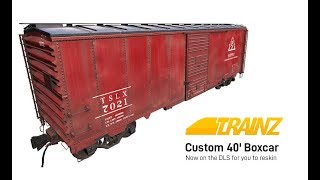 Trainz  Content Creation  Reskin the Custom 40′ Boxcar [upl. by Anatola]