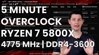 5 Minute Overclock Ryzen 7 5800X to 4775 MHz [upl. by Clarice218]