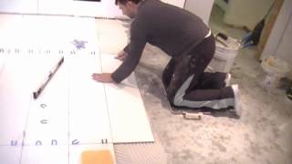 Watch Me Install 48quot Ceramic Tiles Professional Tile Setter in Toronto [upl. by Elenore]