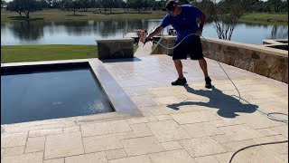 Houston  Sealing Travertine Limestone Marble Decks  Durable Non Slip [upl. by Suivart]