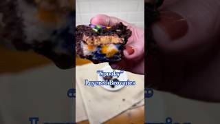 “Spooky” Layered Brownies halloween brownie dessert [upl. by Aneelad]