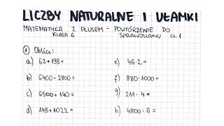 Liczby naturalne i ułamki  klasa 6  GWO  Matematyka z plusem  sprawdzian  pdf w opisie [upl. by Millar820]