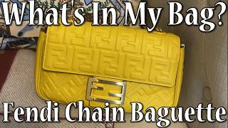 What Fits In My Luxury Bag Fendi Midi Chain Baguette Review [upl. by Aldridge]