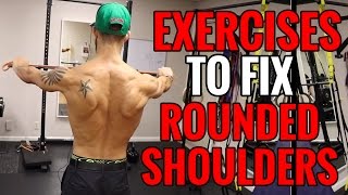 2 Correction Exercises to FIX ROUNDED SHOULDERS [upl. by Leith913]