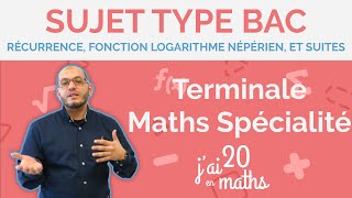 Récurrence Fonction Logarithme népérien  suites  Sujet Type Bac  Terminale Maths Spécialité [upl. by Cheatham]