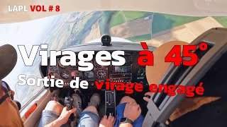 LAPL Vol 8 avec ATC  Virages à 45° et Sortie de virage engagé  DA40 TDI  Lille  LFQQ  FHDJE [upl. by Kiele]