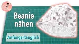 WendeBeanieMütze nähen  für Anfänger  einfaches Schnittmuster [upl. by Whitby]