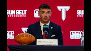 Troy football Clayton Ollendieck Sun Belt Media Day 2023 [upl. by Gans]