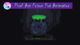 Pixel Art Animation In Krita 4  Poison Pot [upl. by Nova]