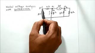 Nodal voltage with quotSUPERNODEquot example and explanation by Prof Niraj Kumar VIT Chennai [upl. by Glanville]