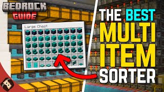 AUTO MultiItem Sorter Storage System  Minecraft Bedrock Guide S3 EP43  Lets Play Survival Guide [upl. by Acinorahs598]