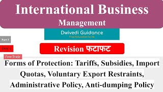 5  Tariff subsidy Non Tariff barriers Anti dumping policy Quotas Embargoes free Trade IBM [upl. by Ahsienroc]