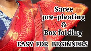 SILK SAREE PREPLEATING 🥻amp FOLDING IN TAMIL  EASY METHODS FOR BEGINNERS tutorial trending viral [upl. by Sorkin]