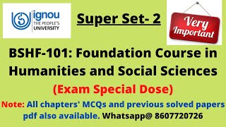 BSHF101 IGNOU  SuperSet2  Most Important Questions for TermEnd Exam  Pdf also available [upl. by Gnuhp94]