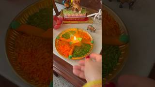 Narangi rang ki arti ki thali🙏🏻jai mata di music festival shortvideo reelinstagram craft [upl. by Hsilgne344]