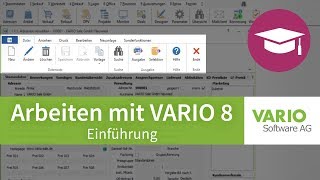 Einführung Arbeiten in der VARIO 8 Warenwirtschaft Menüs Datensätze bearbeiten Suche  Tutorial [upl. by Mano]