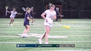 Stevenson Womens Lacrosse  Kaitlyn Kozlowski Sets Program Draw Controls Record vs Hood 4622 [upl. by Wakerly]