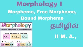 Morphology Morphemes Free Morphemes Bound Morphemes Summary in Tamil  II MA [upl. by Ignatia651]