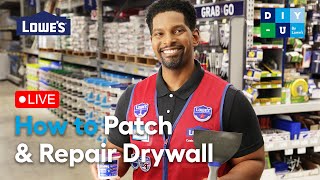 How to Patch and Repair Drywall  DIYU by Lowes [upl. by Alejandrina902]