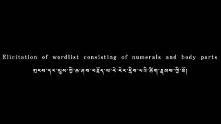 Elicitation of wordlist consisting of numerals and body parts  Zangskari language [upl. by Aerdnaz]