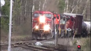 MIXED POWER CP 8887 CN 3102 CP 7012 CP 7055 at Palgrave APR 26 2023 [upl. by Adnilra]