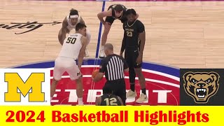 Oakland vs Michigan Basketball Game Highlights 10 20 2024 [upl. by Aynatahs139]