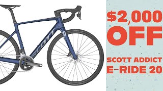 Scott Addict ERide 20 Review  2000 OFF Sram Force AXS amp HMX Carbon  Electric Road Bike Deal [upl. by Atsahc190]