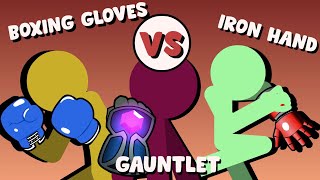 Supreme Duelist Stickman Animation Boxing Gloves vs Gauntlet vs Iron Hand [upl. by Shea]