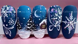 Snowflakes Nail ArtWinter Nail ArtChristmas Nail ArtFiochi di neve nail artMadam Glam [upl. by Sophronia]