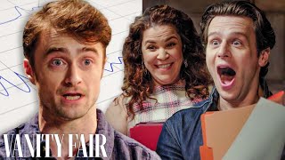 Daniel Radcliffe Jonathan Groff amp Lindsay Mendez Take Lie Detector Tests  Vanity Fair [upl. by Ochs]