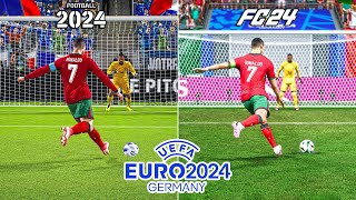 eFootball 2024 vs EA Sports FC 24  Signature Penalty Styles • UEFA Euro 2024 [upl. by Ramak]