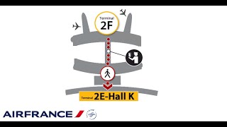 Air France Paris Charles de Gaulle Terminal 2  Transfer from Terminal 2F to 2E gates K [upl. by Laurice]