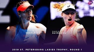 Maria Sharapova vs Daria Gavrilova  2019 St Petersburg Ladies Trophy First Round [upl. by Elana]