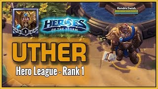 Heroes of the Storm Hero League Gameplay  Divine Protection Uther Build Rank 1 [upl. by Jere]