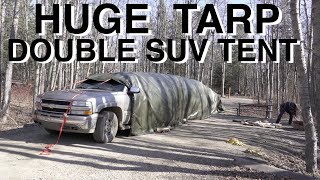 Huge Double SUV Tarp Tent Camping [upl. by Halimaj]