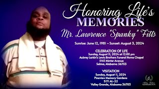 Honoring Lifes Memories of Mr Lawrence quotSpankyquot Fitts [upl. by Treulich]