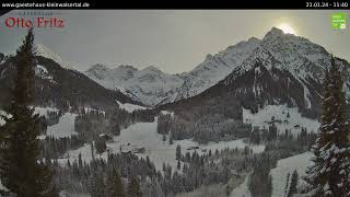 210124  Blick ins Wildental  Gästehaus Otto Fritz MittelbergKleinwalsertal [upl. by Izmar]